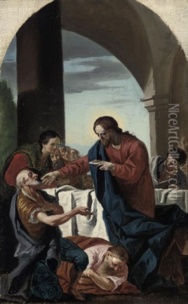 The Institution Of The Eucharist Oil Painting - Felice (Fra) Cignaroli