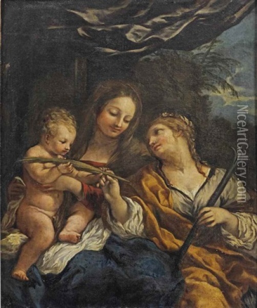 Madonna And Child With Saint Martina Oil Painting - Pietro da Cortona
