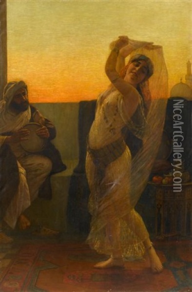 Dancing Odalisque Oil Painting - Otto Pilny