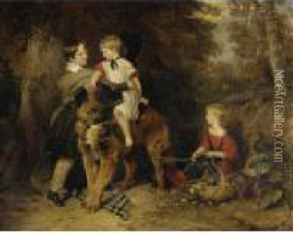 Children Of Rev. Edward Coleridge Oil Painting - Landseer, Sir Edwin