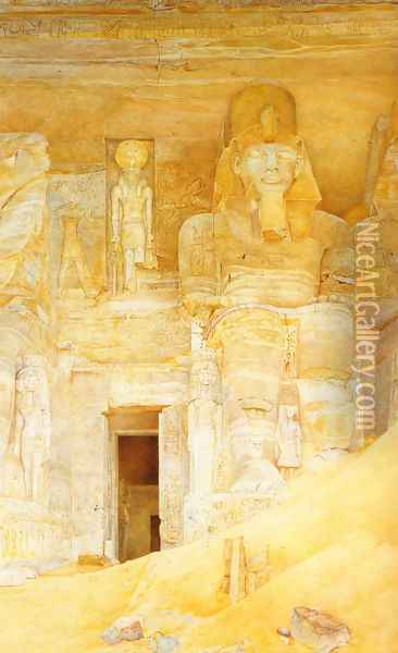 The Temple Door at Abu Simbel Oil Painting - Henry Roderick Newman