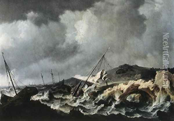 Shipwreck Oil Painting - Bonaventura, the Elder Peeters