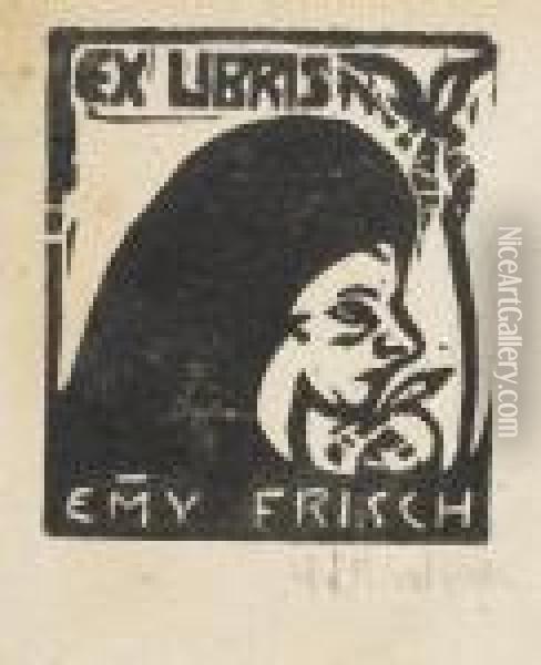 Exlibris Emmy Frisch. Oil Painting - Ernst Ludwig Kirchner