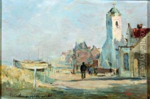 Katwijk Met De Oude Kerk Aan Zee Oil Painting - Tamine Tadama Groeneveld