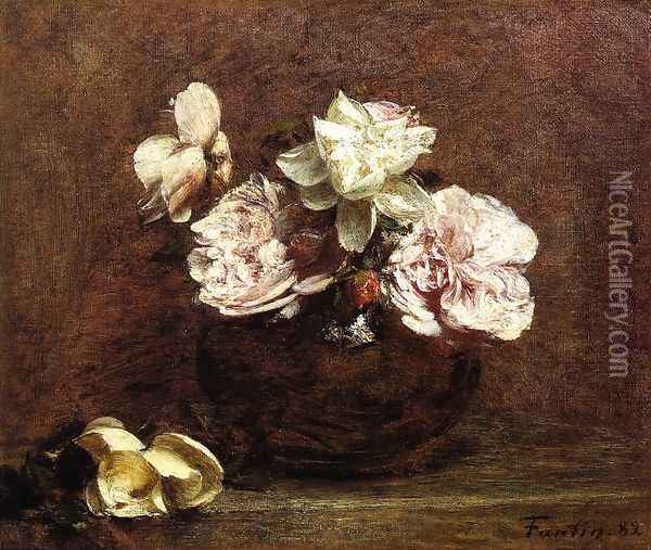 Roses de Nice Oil Painting - Ignace Henri Jean Fantin-Latour