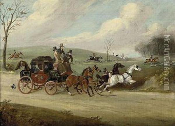 Joining In The Hunt Oil Painting - Henry S. Cottrell