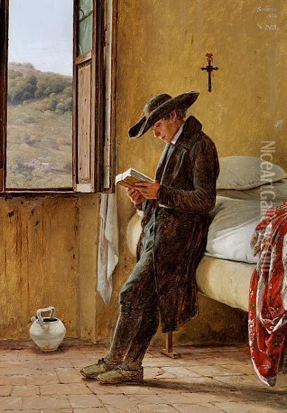 Rorbye: Young Clergyman Reading. 