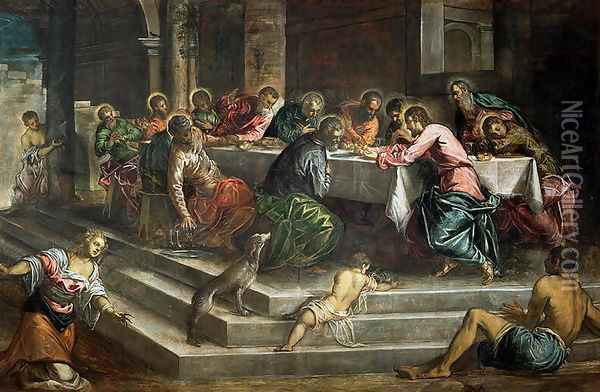 Last Supper 2 Oil Painting - Jacopo Tintoretto (Robusti)