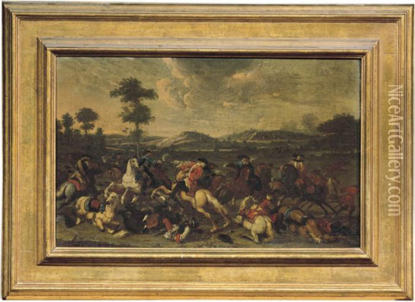 Bruxelles 1632 - Parigi 1690 Oil Painting - Adam Frans van der Meulen