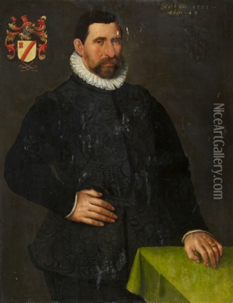 Portrait Of Pieter Van Der Burch Oil Painting - Jacob Willemsz. Delff