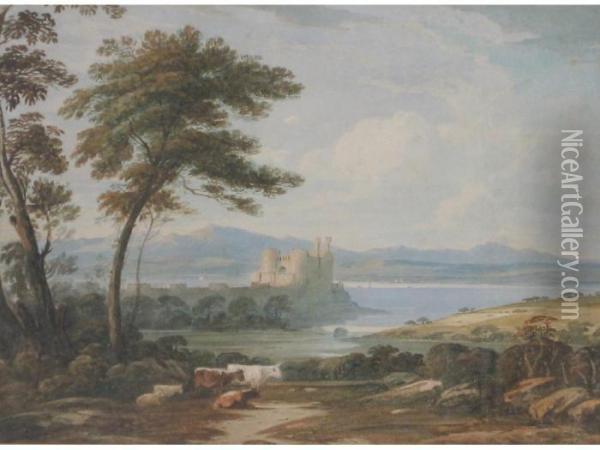 Conway Castle, North Wales Oil Painting - John Varley