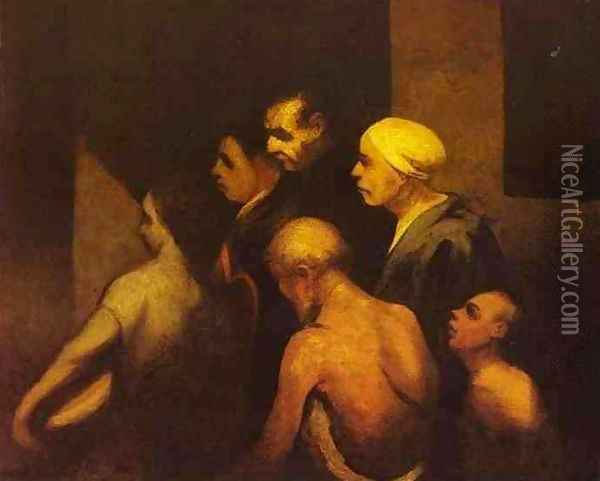 The Beggars 1845 Oil Painting - Honore Daumier