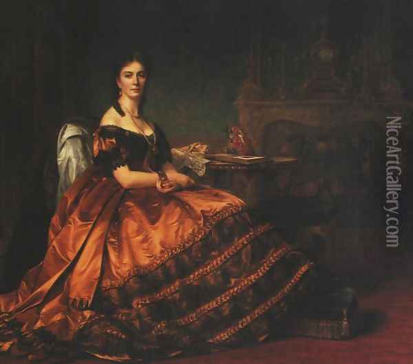 Portrait of Emilia Wlodkowska Oil Painting - Jozef Simmler