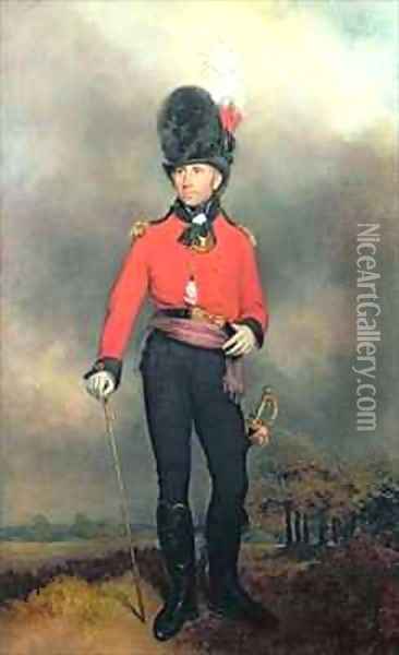 Portrait of William Pitt Earl Amherst of Arracan 1773-1857 in the uniform of the St Jamess Loyal Volunteer Regiment Oil Painting - Arthur William Devis