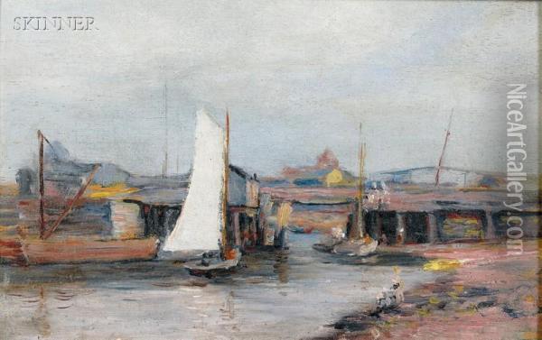 Harbor View Oil Painting - James L. Fitzgibbon