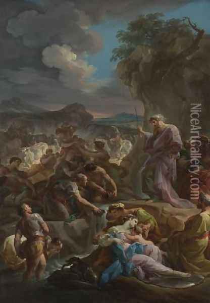 Moses Striking the Rock Oil Painting - Corrado Giaquinto