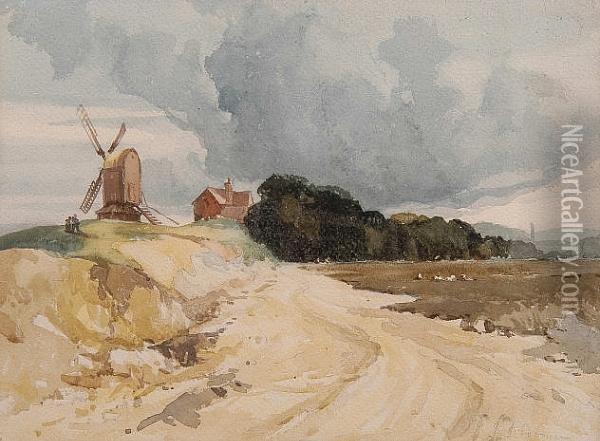 Windmill On Mousehold Heath Oil Painting - John Sell Cotman