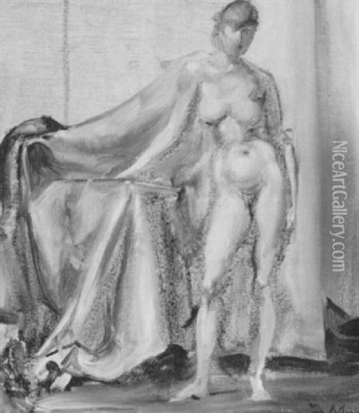 Standing Nude Oil Painting - Reginald Marsh