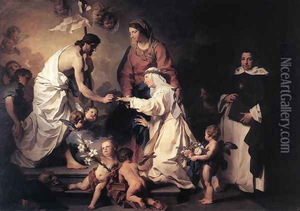 The Marriage of St Catherine 1740-45 Oil Painting - Pierre Subleyras