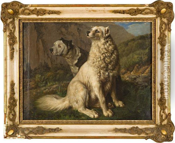 Paesaggio Con Due Levrieri Oil Painting - Jean-Baptiste Oudry