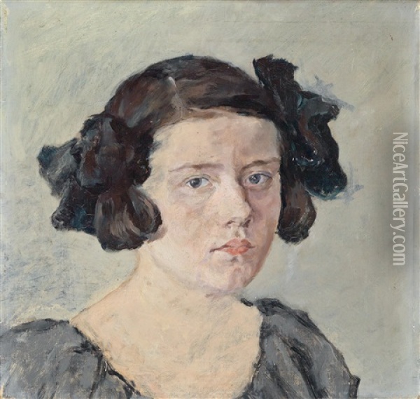 Portrait Of A Girl Oil Painting - Robert Kohl