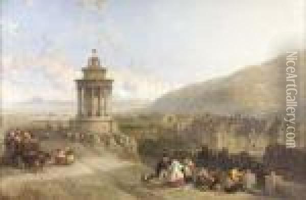 A View From Calton Hill Looking East Northeast Oil Painting - David Roberts