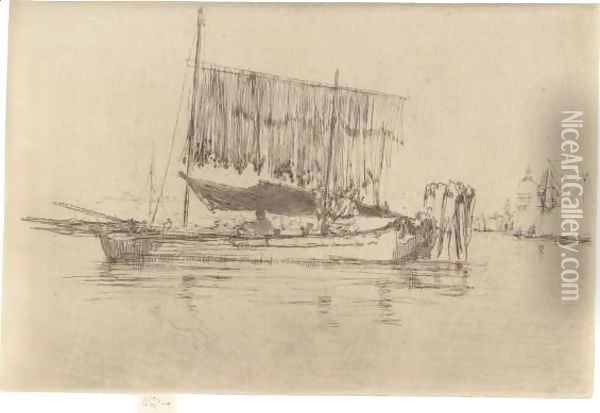 Fishing Boat Oil Painting - James Abbott McNeill Whistler