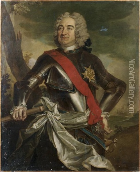 Portrait D'un Marechal Oil Painting - Charles Etienne Gueslain