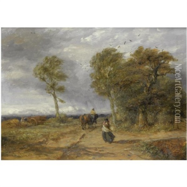 A Windy Day Oil Painting - David Cox the Elder