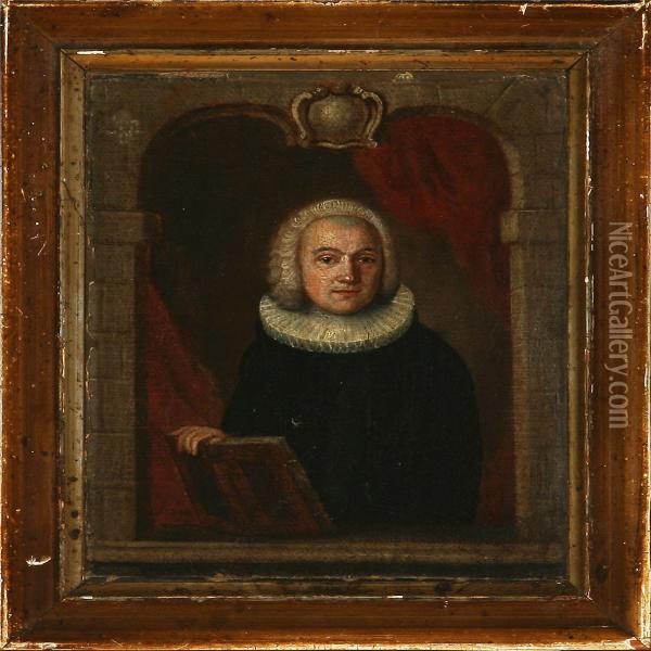 Portrait Of The Danish Dean Casper Schade Oil Painting - Ulrich Ferdinandt Beenfeldt