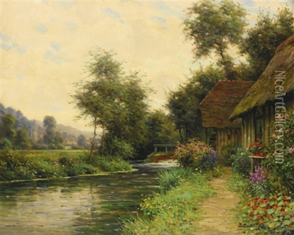Miller's Cottage Oil Painting - Louis Aston Knight