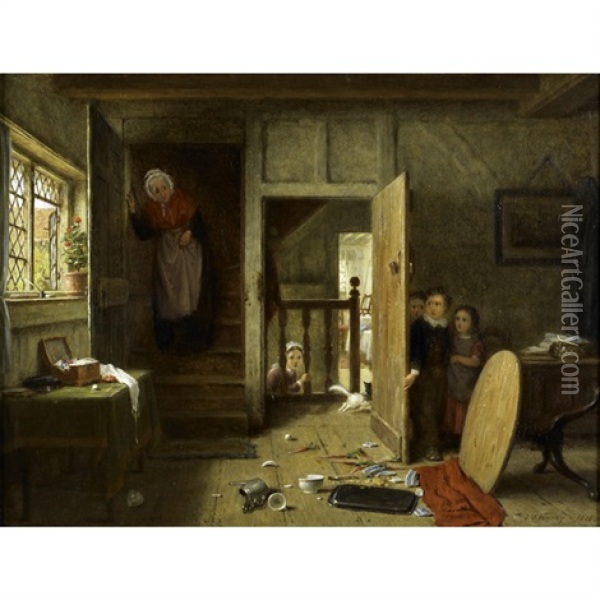 The Mishap Oil Painting - Frederick Daniel Hardy