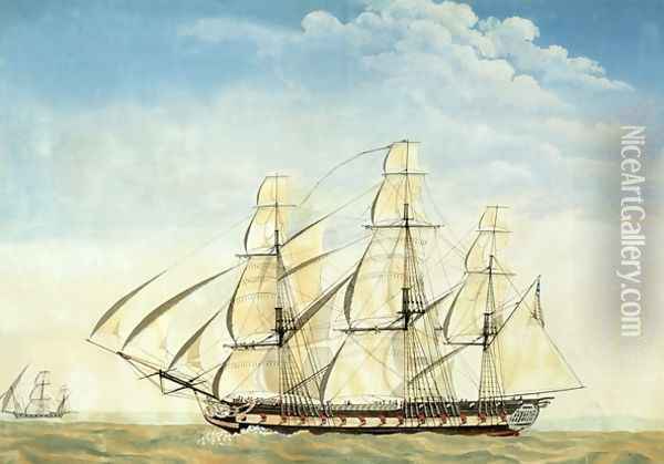 The frigate USS Essex Oil Painting - Joseph Howard