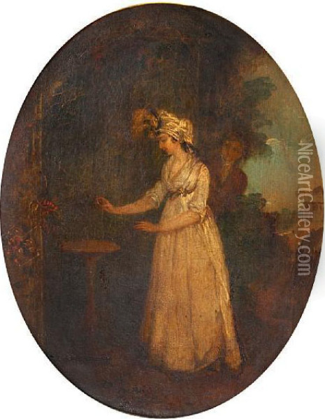 Portrait Of The Artist's Daughter Mary Oil Painting - Joseph Barney