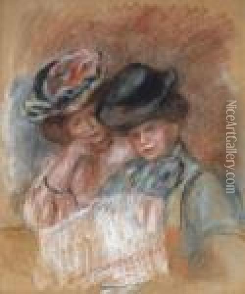 Deux Femmes Lisant Oil Painting - Pierre Auguste Renoir