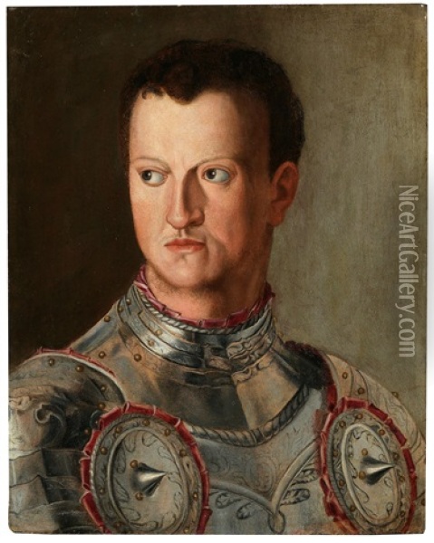 Portait Of Grand Duke Cosimo I In Armour Oil Painting -  Bronzino