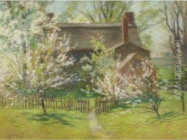 Cottage In Spring Oil Painting - John Appleton Brown