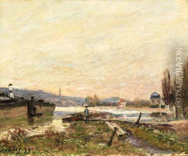 Bords De Seine, Saint-cloud (saint-cloud, Banks Of The Seine) Oil Painting - Alfred Sisley