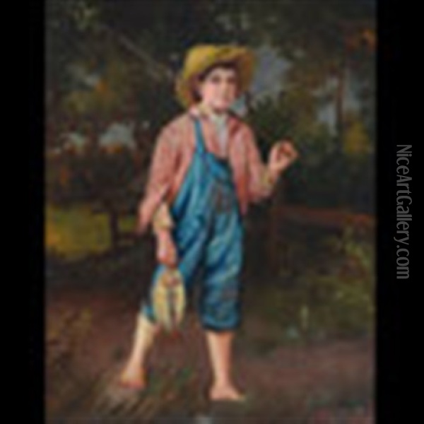 Young Fisherman Oil Painting - Joseph Malachy Kavanagh