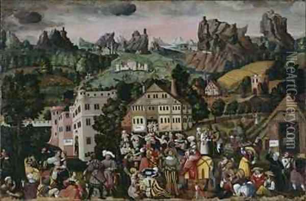 'Augsburger Monatsbilder' April, May, June Oil Painting - Jorg the Elder Breu