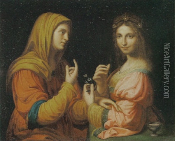 Marta E Maria Oil Painting - Giuseppe Patania