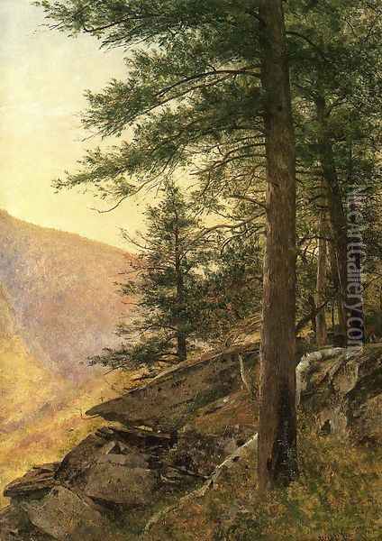 Hemlocks in the Catskills Oil Painting - Thomas Worthington Whittredge