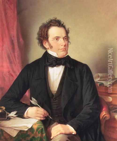 Franz Peter Schubert 1797-1828 Oil Painting - Wilhelm August Rieder
