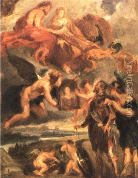 Presentation De Marie De Medicis A Henry Iv Oil Painting - Eugene Delacroix