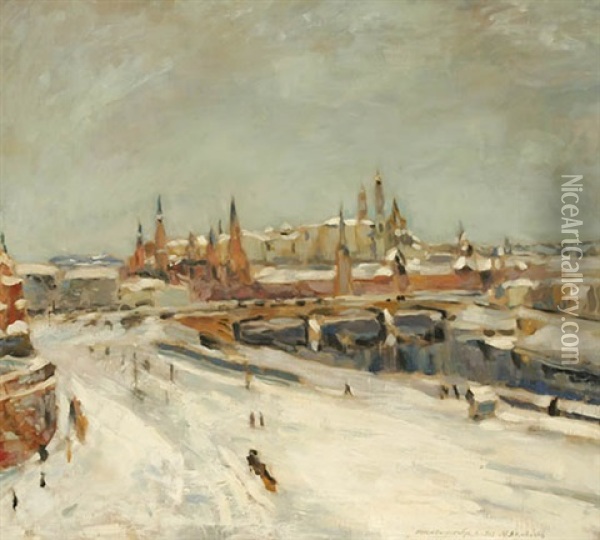 Views Of The Kremlin Oil Painting - Mikhail Nikolaevich Yakovlev