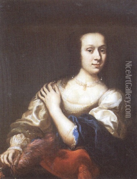 Portrait De Femme, La Main Gauche Sur Son Epaule Droite Oil Painting - Nicolaes Maes