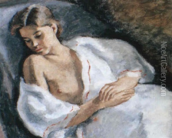 Jeune Fille A La Poitrine Denudee Oil Painting - Maurice Asselin