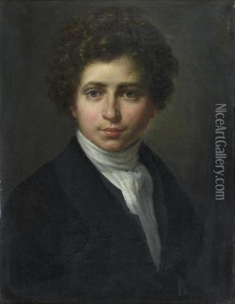 Autoportrait Oil Painting - Francois Gabriel G. Lepaulle