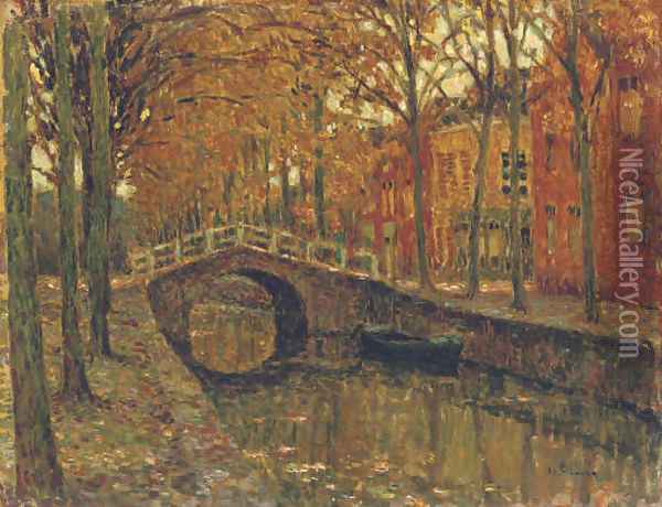 Le canal, Delft Oil Painting - Henri Eugene Augustin Le Sidaner