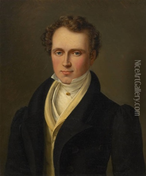Portrait D'alphonse Oil Painting - Ignace Brice